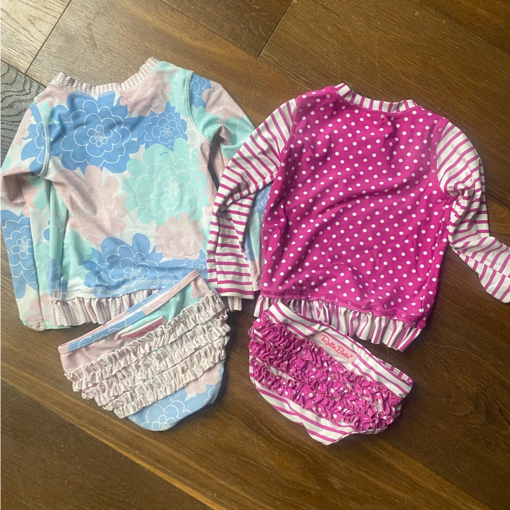 Ruffle Butts 3T long sleeve rash guard bikinis